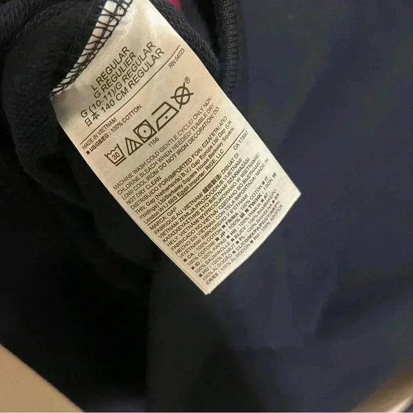 GAP Kids Girls Jumper Size Large Navy Blue 100% Cotton Pullover - Picture 2 of 2